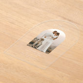 Monogram Romantic Arch Photo Elegant Wedding アクリル招待状 (レイダウン)