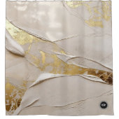 Monogram Rose Gold Textured Plaster Abstract シャワーカーテン (正面)