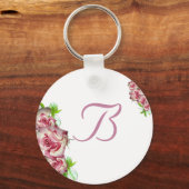 Monogram Rose with Name Keychain キーホルダー (正面)