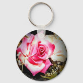 Monogram Rose with Name Keychain キーホルダー (裏面)