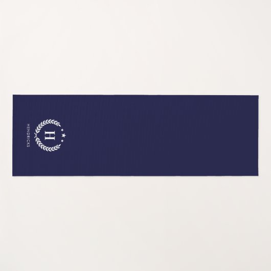 Monogram royal blue stylish modern minimalist ヨガマット (正面(横))