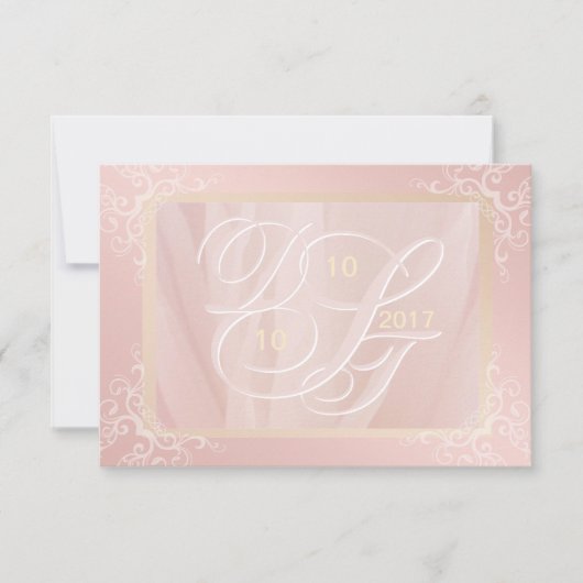 Monogram RSVPのパーソナライズ 出欠カード (正面)