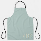 Monogram Sage Green Boho Modern Kitchen Gift エプロン (正面)