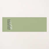 Monogram Sage Green Minimalist White Black Stylish ヨガマット (正面(横))