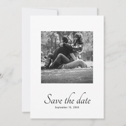 Monogram Save The Date Photo結婚式招待状 招待状 (正面)