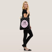 Monogram Script Bow Tote Bag – Black & Pink トートバッグ (モデル)