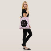 Monogram Script Bow Tote Bag – Pink & Black トートバッグ (モデル)