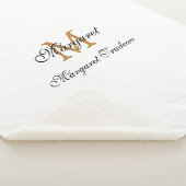Monogram Sherpa Blanket with Custom Name シェルパブランケット (3/4)