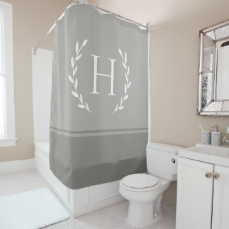 Monogram Shower Curtain - Elegant Initial Bathroom シャワーカーテン