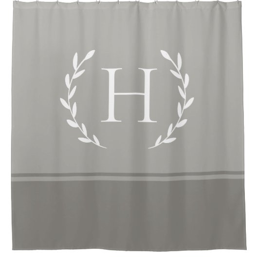 Monogram Shower Curtain - Elegant Initial Bathroom シャワーカーテン (正面)