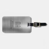 Monogram Silver Gray Brushed Metallic Pass ラゲッジタグ (正面横)