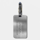 Monogram Silver Gray Brushed Metallic Pass ラゲッジタグ (裏面縦)