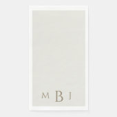 Monogram Simple Cream Wedding Napkins (正面)
