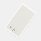 Monogram Simple Cream Wedding Napkins (コーナー)