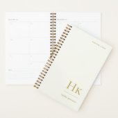 Monogram Simple Elegant Ivory Gold Personalized プランナー手帳 (ディスプレー)