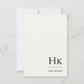 Monogram Simple Elegant Minimal Monogrammed Ivory ノートカード (正面)