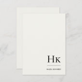 Monogram Simple Elegant Minimal Monogrammed Ivory ノートカード (正面/裏面)