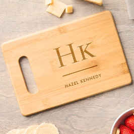 Monogram Simple Elegant Minimalist Classic カッティングボード