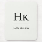 Monogram Simple Elegant Minimalist Classic Ivory マウスパッド (正面)