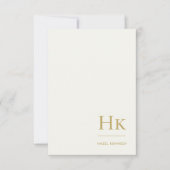 Monogram Simple Elegant Monogrammed Ivory and Gold ノートカード (正面)