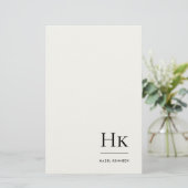 Monogram Simple Ivory Monogrammed Personalized 便箋 (スタンド正面)