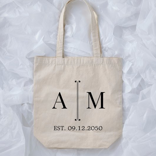 Monogram Simple Minimal Wedding Welcome Gift トートバッグ