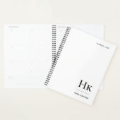 Monogram Simple Minimalist White Personalized Name プランナー手帳 (ディスプレー)