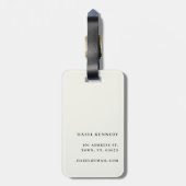 Monogram Simple Modern Elegant Ivory White Classic ラゲッジタグ (裏面縦)