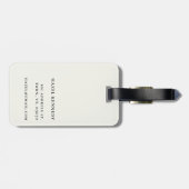 Monogram Simple Modern Elegant Ivory White Classic ラゲッジタグ (裏面横)