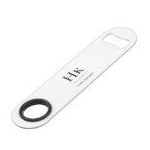 Monogram Simple Modern Elegant White Monogrammed スピード栓抜き (正面アングル)
