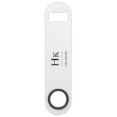 Monogram Simple Modern Elegant White Monogrammed スピード栓抜き (正面)