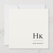 Monogram Simple Modern Monogrammed Ivory Notecard ノートカード (正面)