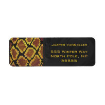 Monogram Snake Brown and Gold Print