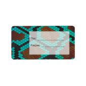 Monogram Snake Brown and Teal Print ラベル (正面)