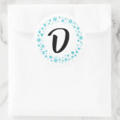 Monogram Snowflakeのステッカーと封筒用シール ラウンドシール (バッグ)