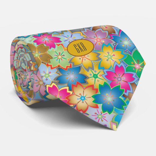 Monogram, Spring-Summer Flowers Single Print ネクタイ (ロール)