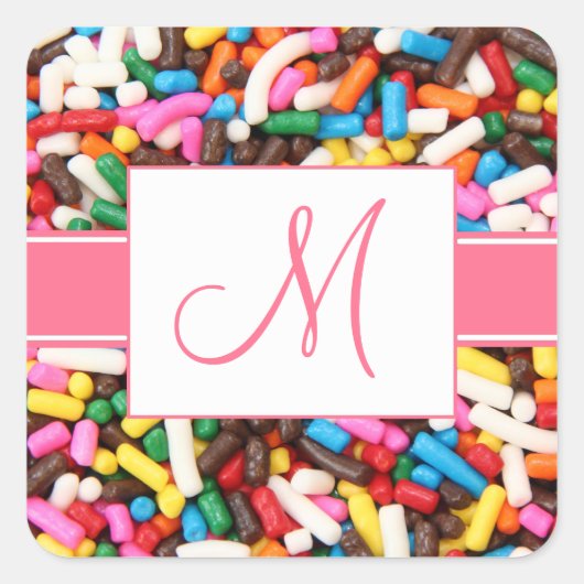 Monogram Sprinklesスタンプ スクエアシール (正面)