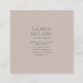 Monogram Square Classic Taupe Business Card コーリングカード (裏面)