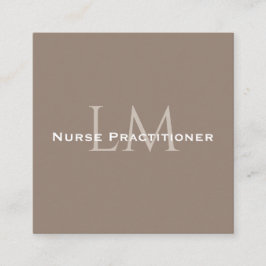 Monogram Square Dark Taupe Business Card コーリングカード
