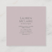 Monogram Square Rose Taupe Business Card コーリングカード (裏面)