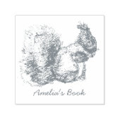 Monogram Squirrel This Book Belongs To セルフインキングスタンプ (デザイン)