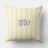 Monogram Stripe Custom Throw Pillow | Lemon Drop クッション (正面)