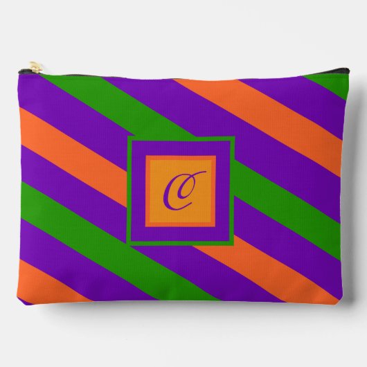 Monogram Striped Colorful & Vibrant  アクセサリーポーチ (正面)