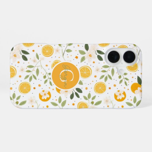 Monogram Summer Lemon Pattern iPhone Case 16ケース (裏面横)