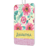 Monogram sweety pink floral with texture カーエアーフレッシュナー (左)