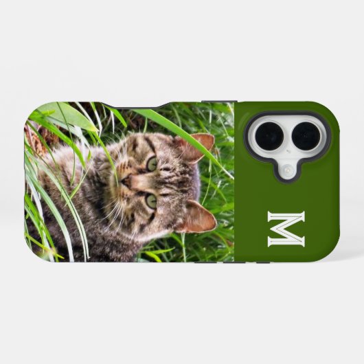 Monogram Tabby Catフォトフォンケース iPhone 16ケース (裏面横)