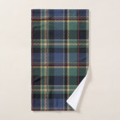Monogram Tartan Navy Blue Green ID1141B バスタオルセット (ハンドタオル)