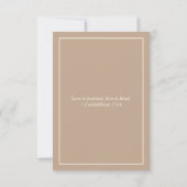 Monogram Taupe Cream Christian Wedding RSVP Card (裏面)