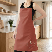 Monogram Terracotta Boho Mid Century Kitchen Gift エプロン