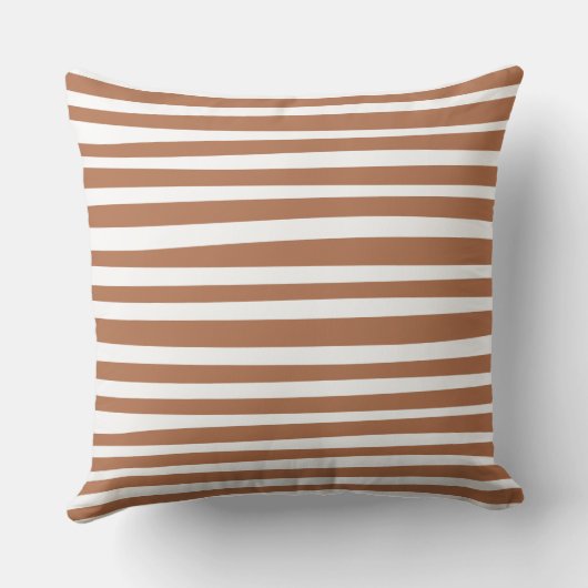 Monogram Terracotta Modern Stripes Minimalist  クッション (裏面)